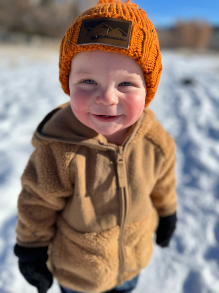 Rust Orange Montana Pom Pom Beanie