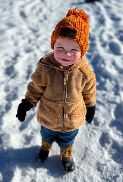 Rust Orange Montana Pom Pom Beanie