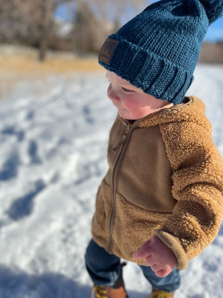 Blue Montana Pom Pom Beanie