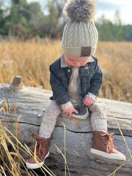 Infant Tan Outdoorable Pom Pom Hat