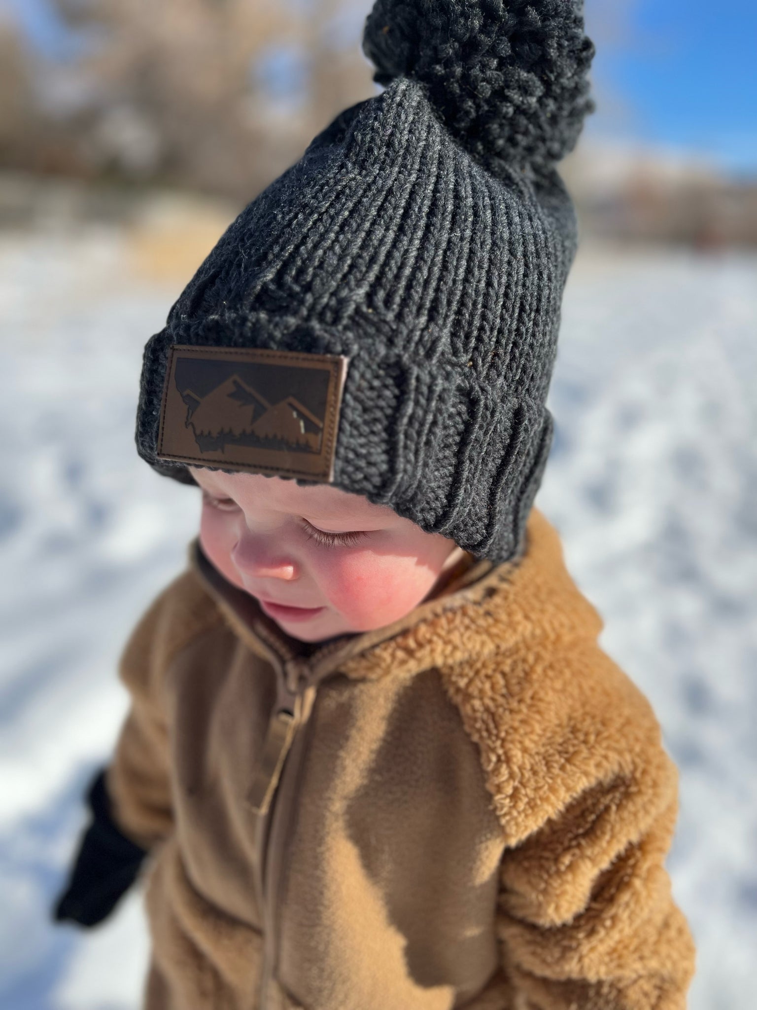 Charcoal Montana Pom Pom Beanie