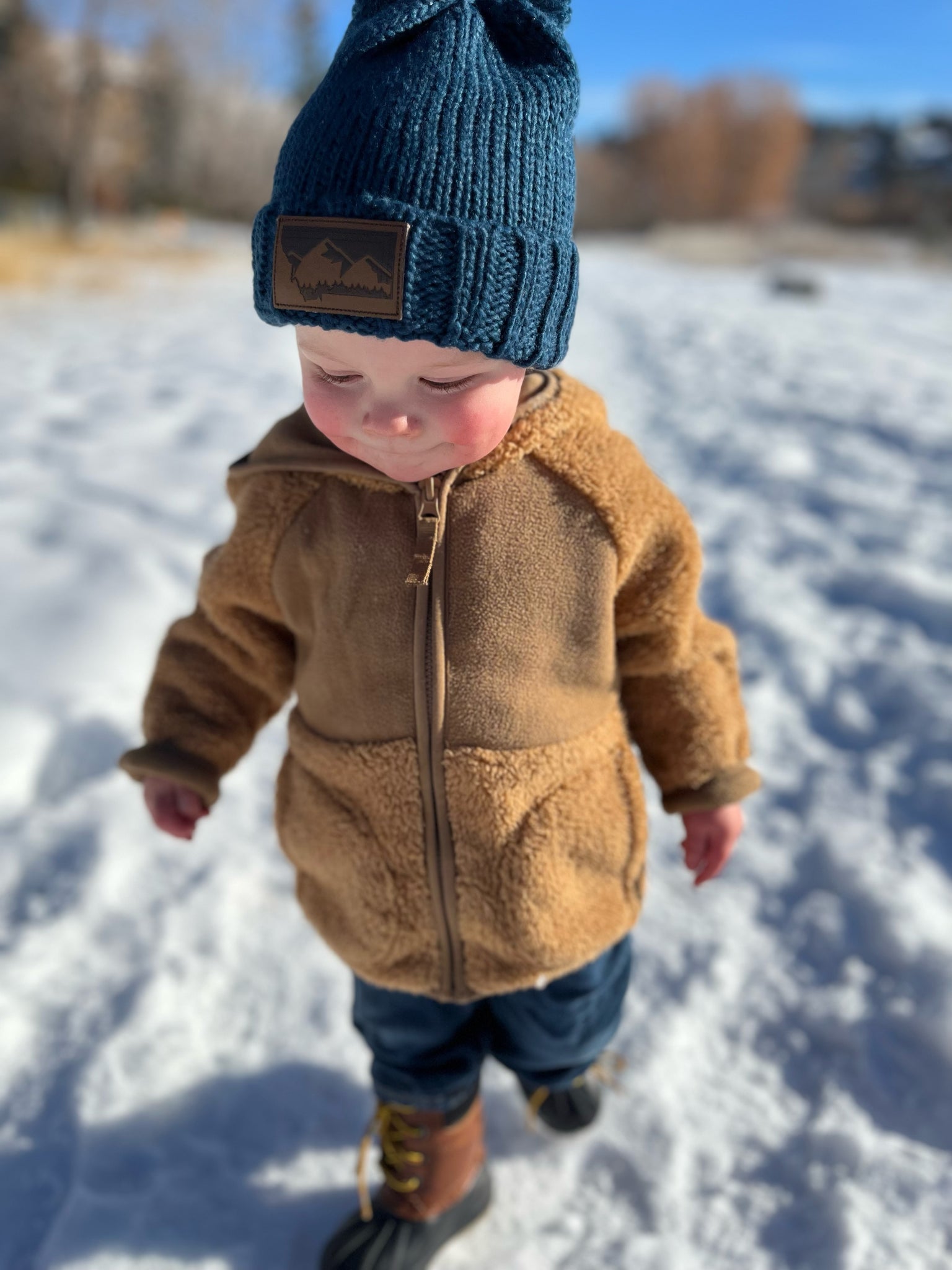 Blue Montana Pom Pom Beanie