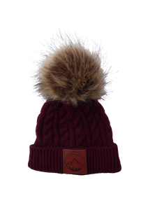 Infant Maroon Outdoorable Pom Pom Hat