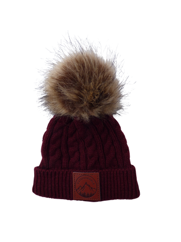 Infant Maroon Outdoorable Pom Pom Hat