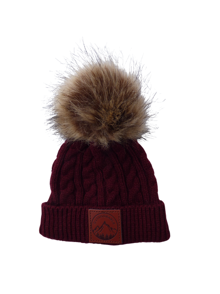Child Maroon Outdoorable Pom Pom Hat