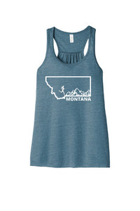 Women's Montana Mountain Runner Tank Steele Blue