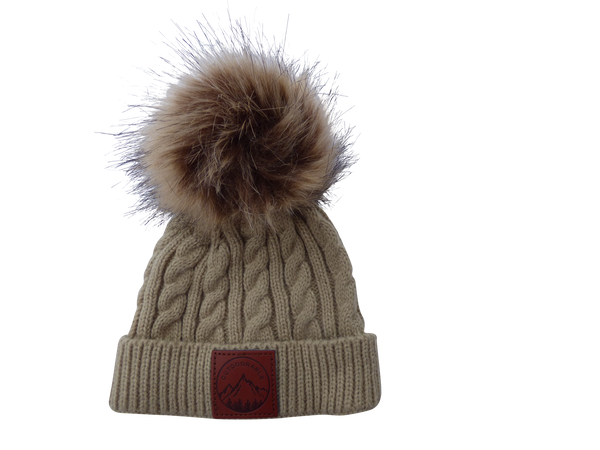 Infant Tan Outdoorable Pom Pom Hat