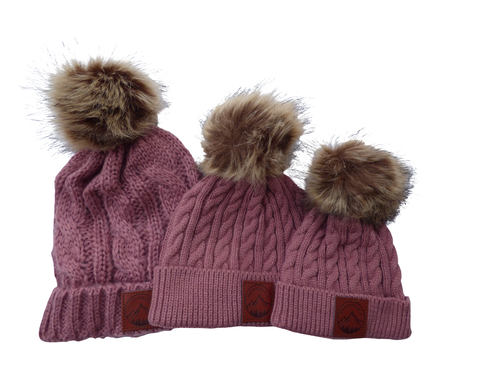 Mauve Outdoorable Fur Pom Pom Hat