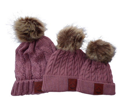 Mauve Outdoorable Fur Pom Pom Hat